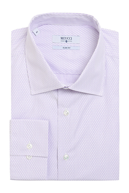 Модная мужская классическая рубашка с орнаментом арт. SL 90205 R 13171/141553 от Meucci (Италия) - фото. Цвет: Сиреневый. Купить в интернет-магазине https://shop.meucci.ru

