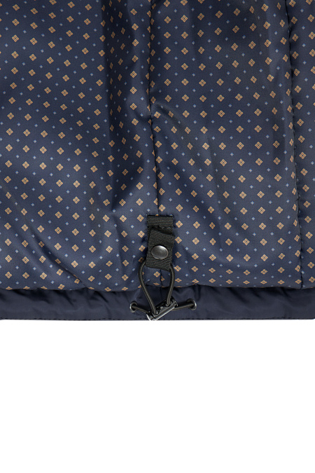 Стёганый пуховик средней длины  для мужчин бренда Meucci (Италия), арт. 2168 - фото. Цвет: Тёмно-синий. Купить в интернет-магазине https://shop.meucci.ru
