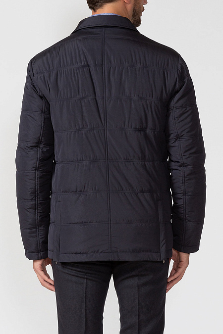 Куртка-пиджак с утепленной манишкой на молнии с капюшоном для мужчин бренда Meucci (Италия), арт. 3257 - фото. Цвет: Темно-синий. Купить в интернет-магазине https://shop.meucci.ru
