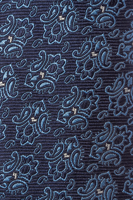 Синий галстук с принтом для мужчин бренда Meucci (Италия), арт. 8269/1 - фото. Цвет: Синий с принтом. Купить в интернет-магазине https://shop.meucci.ru
