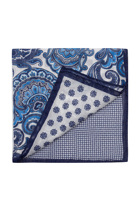 Платок синего цвета с рисунком для мужчин бренда Meucci (Италия), арт. 7806/1 - фото. Цвет: Синий с рисунком. Купить в интернет-магазине https://shop.meucci.ru

