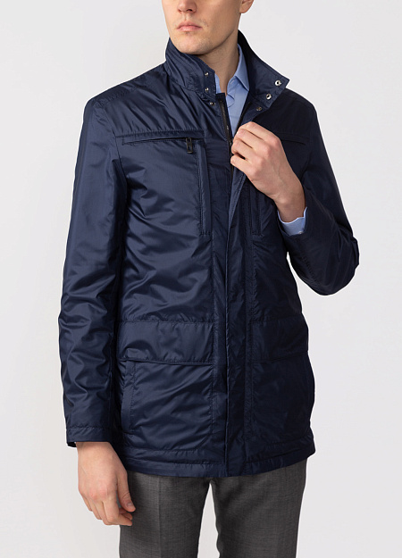 Демисезонная шелковая куртка  для мужчин бренда Meucci (Италия), арт. 12791 - фото. Цвет: Темно-синий. Купить в интернет-магазине https://shop.meucci.ru
