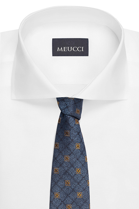 Синий галстук из шелка с орнаментом для мужчин бренда Meucci (Италия), арт. EKM212202-73 - фото. Цвет: Синий, цветной орнамент. Купить в интернет-магазине https://shop.meucci.ru
