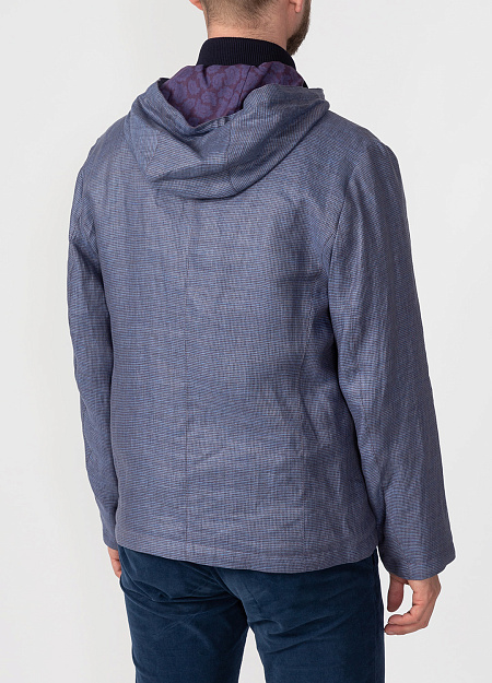Ветровка с капюшоном прямого кроя для мужчин бренда Meucci (Италия), арт. 11155 - фото. Цвет: Фиолетовый. Купить в интернет-магазине https://shop.meucci.ru
