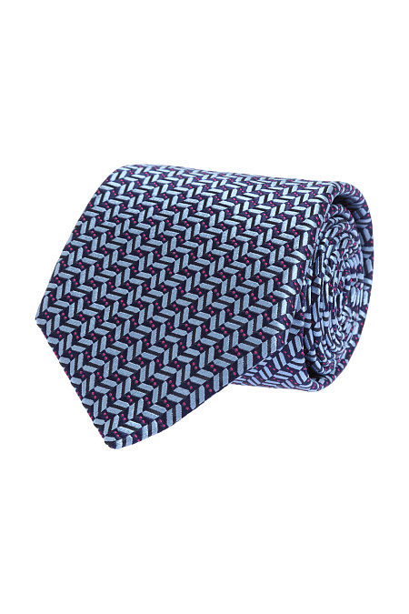 Темно-синий галстук с мелким орнаментом и микродизайном для мужчин бренда Meucci (Италия), арт. 7163/1 - фото. Цвет: Темно-синий. Купить в интернет-магазине https://shop.meucci.ru
