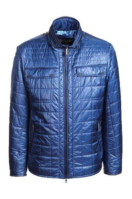 Утепленная стеганая короткая куртка для мужчин бренда Meucci (Италия), арт. 1457/2 - фото. Цвет: Ярко-синий. Купить в интернет-магазине https://shop.meucci.ru
