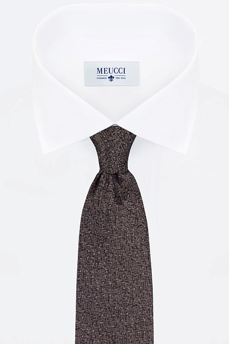 Шелковый галстук для мужчин бренда Meucci (Италия), арт. 44161/1 - фото. Цвет: Коричневый. Купить в интернет-магазине https://shop.meucci.ru
