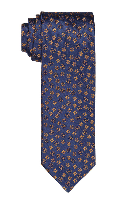 Темно-синий галстук с крупным орнаментом для мужчин бренда Meucci (Италия), арт. 89136/2 - фото. Цвет: Темно-синий, орнамент. Купить в интернет-магазине https://shop.meucci.ru
