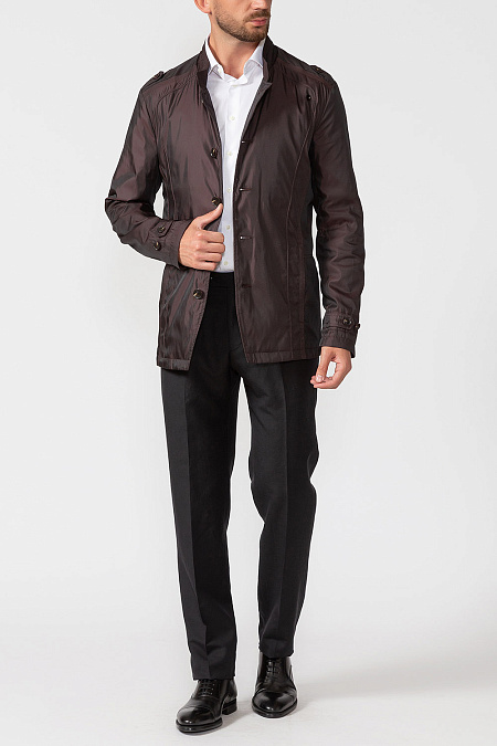 Куртка-френч темно-бордового цвета для мужчин MEUCCI (Италия), арт. 2824, цвет бордо, модная дизайнерская коллекция Весна-Лето - купить в Москве в интернет-магазине MEUCCI