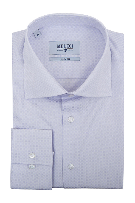 Модная мужская приталенная рубашка сиреневого цвета арт. SL 9202305 R 25172/151412 от Meucci (Италия) - фото. Цвет: Сиреневый. Купить в интернет-магазине https://shop.meucci.ru

