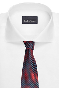 Темно-бордовый галстук из шелка с мелким цветным орнаментом (EKM212202-61)