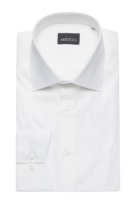 Модная мужская рубашка белого цвета с микродизайном арт. SL 9020 RL BAS 0191/182055 от Meucci (Италия) - фото. Цвет: Белый с микродизайном. Купить в интернет-магазине https://shop.meucci.ru


