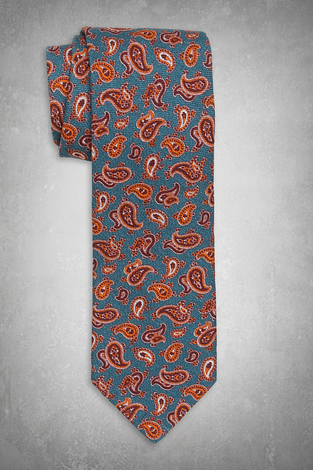 Серо-оранжевый галстук с орнаментом для мужчин бренда Meucci (Италия), арт. 89051/2 - фото. Цвет: Серо-оранжевый, орнамент. Купить в интернет-магазине https://shop.meucci.ru

