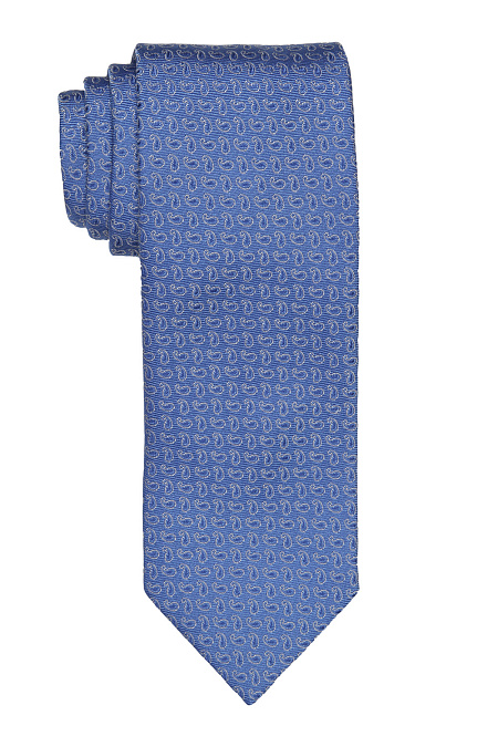 Синий галстук с орнаментом для мужчин бренда Meucci (Италия), арт. 89120/3 - фото. Цвет: Светло-синий, орнамент. Купить в интернет-магазине https://shop.meucci.ru
