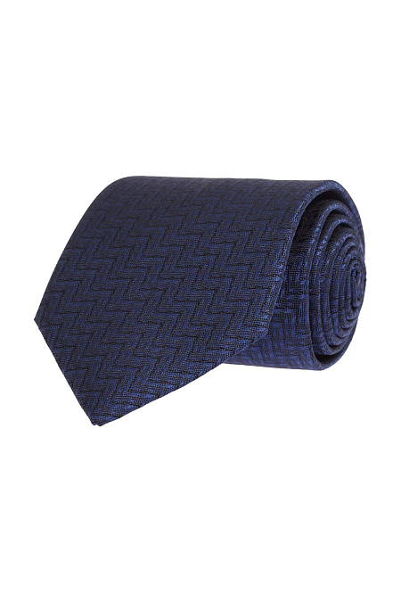 Темно-синий галстук с микродизайном и орнаментом для мужчин бренда Meucci (Италия), арт. 46082/1 - фото. Цвет: Темно-синий. Купить в интернет-магазине https://shop.meucci.ru

