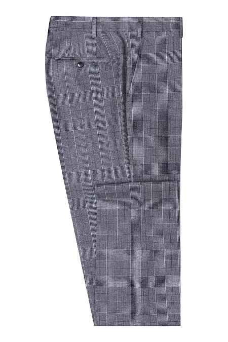 Мужские брендовые брюки арт. MI 30081/4036 Meucci (Италия) - фото. Цвет: Серый в клетку. Купить в интернет-магазине https://shop.meucci.ru
