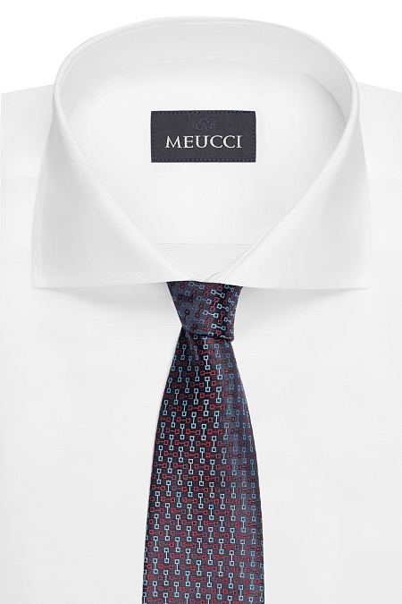 Шелковый галстук с цветным орнаментом для мужчин бренда Meucci (Италия), арт. EKM212202-76 - фото. Цвет: Темно-фиолетовый, цветной орнамент. Купить в интернет-магазине https://shop.meucci.ru
