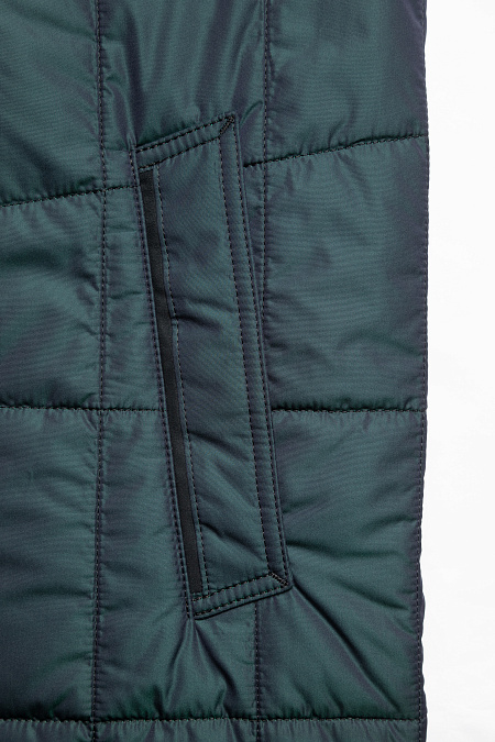 Стеганая утепленная удлиненная куртка с меховым воротником для мужчин бренда Meucci (Италия), арт. 6263 - фото. Цвет: Темно-синий с зеленым отливом. Купить в интернет-магазине https://shop.meucci.ru
