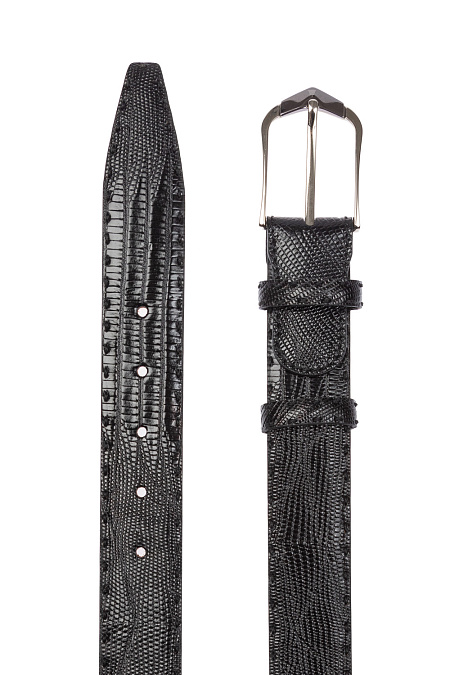 Кожаный ремень чёрный для мужчин бренда Meucci (Италия), арт. 20070313-100 - фото. Цвет: Черный. Купить в интернет-магазине https://shop.meucci.ru
