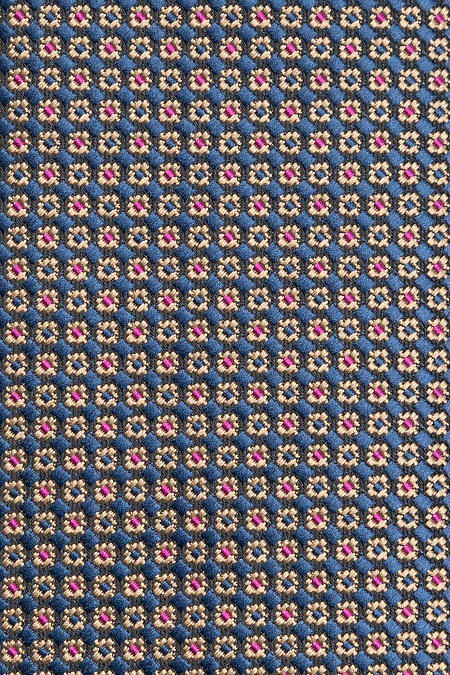 Галстук с мелким цветным орнаментом для мужчин бренда Meucci (Италия), арт. EKM212202-104 - фото. Цвет: Синий, цветной орнамент. Купить в интернет-магазине https://shop.meucci.ru
