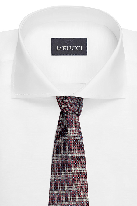Шелковый галстук с мелким цветным орнаментом для мужчин бренда Meucci (Италия), арт. EKM212202-10 - фото. Цвет: Бордовый, темно-синий. Купить в интернет-магазине https://shop.meucci.ru
