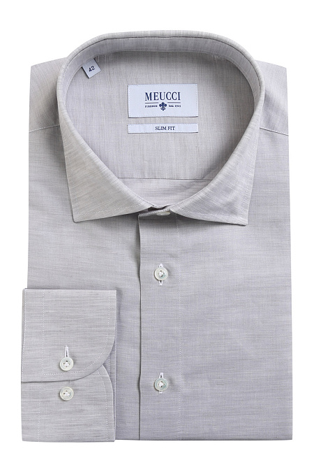 Модная мужская серая рубашка с длинными рукавами арт. SL 9306303 R 27462/151225 от Meucci (Италия) - фото. Цвет: Серый. Купить в интернет-магазине https://shop.meucci.ru

