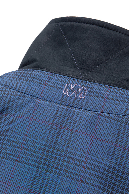 Утепленная куртка средней длины  для мужчин бренда Meucci (Италия), арт. 2798 - фото. Цвет: Синий с принтом. Купить в интернет-магазине https://shop.meucci.ru
