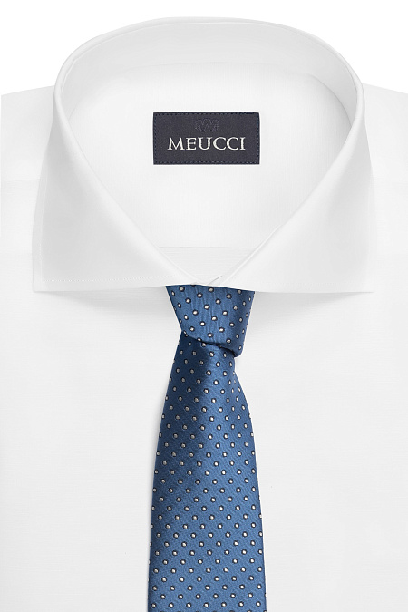 Синий галстук с мелким цветным орнаментом для мужчин бренда Meucci (Италия), арт. EKM212202-116 - фото. Цвет: Синий, цветной орнамент. Купить в интернет-магазине https://shop.meucci.ru
