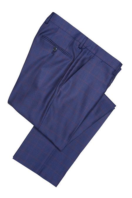 Мужские брендовые брюки арт. MI 2430153/1116 Meucci (Италия) - фото. Цвет: Синий в клетку. Купить в интернет-магазине https://shop.meucci.ru
