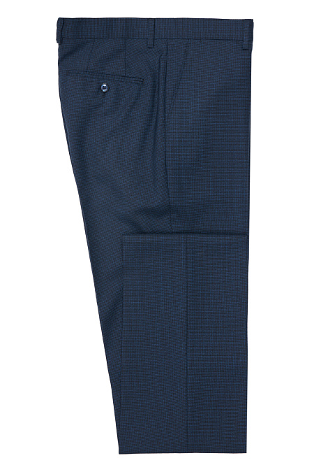 Брюки из тонкой шерсти синего цвета  для мужчин бренда Meucci (Италия), арт. MI 30062/8030 - фото. Цвет: Синий. Купить в интернет-магазине https://shop.meucci.ru
