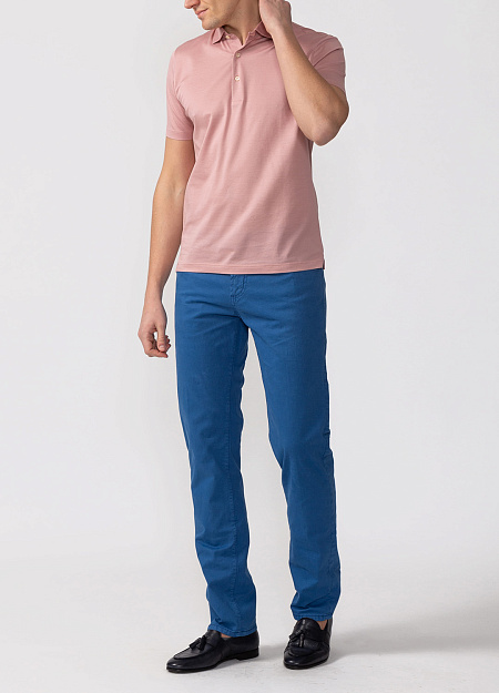 Мужские брендовые яркие синие джинсы арт. T135 TRZ/640 Meucci (Италия) - фото. Цвет: Ярко-синий. Купить в интернет-магазине https://shop.meucci.ru
