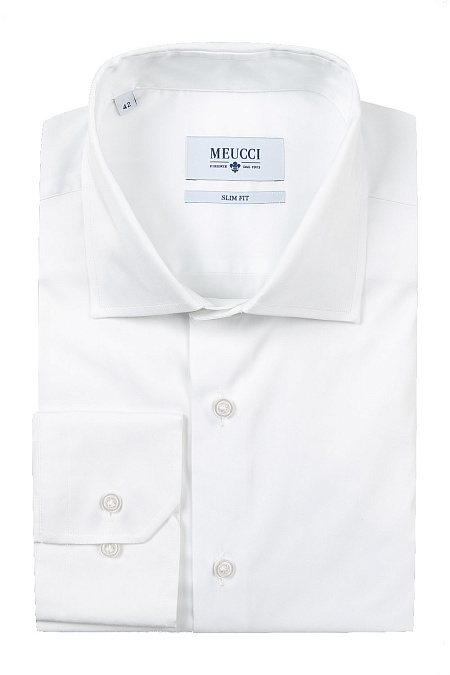 Модная мужская классическая рубашка белого цвета арт. SL 91602 RL 10261/141103 от Meucci (Италия) - фото. Цвет: Белый. Купить в интернет-магазине https://shop.meucci.ru

