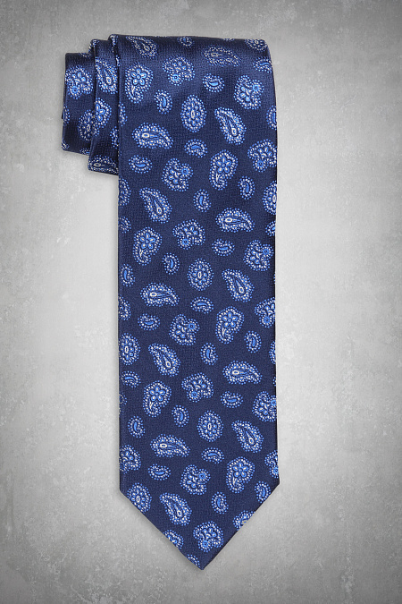 Синий галстук с орнаментом для мужчин бренда Meucci (Италия), арт. 89028/1 - фото. Цвет: Синий, орнамент. Купить в интернет-магазине https://shop.meucci.ru
