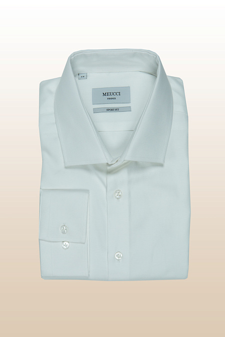 Модная мужская классическая рубашка белого цвета арт. SP91907R10131/14574 от Meucci (Италия) - фото. Цвет: Белый. Купить в интернет-магазине https://shop.meucci.ru

