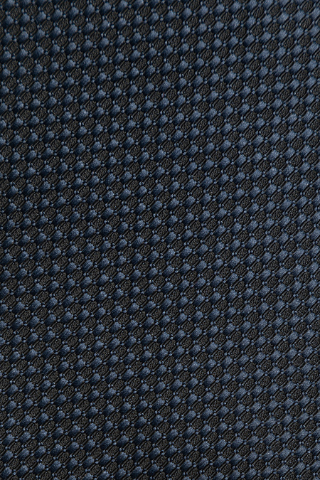 Черный галстук с мелким темно-синим орнаментом для мужчин бренда Meucci (Италия), арт. EKM212202-85 - фото. Цвет: Черный, темно-синий орнамент. Купить в интернет-магазине https://shop.meucci.ru
