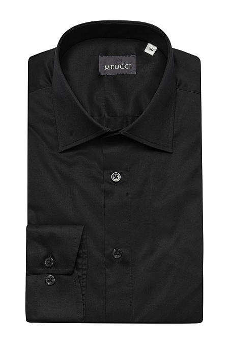 Рубашка черного цвета с длинным рукавом для мужчин бренда Meucci (Италия), арт. SL 9020 R BAS 0891/182075 - фото. Цвет: Черный. Купить в интернет-магазине https://shop.meucci.ru
