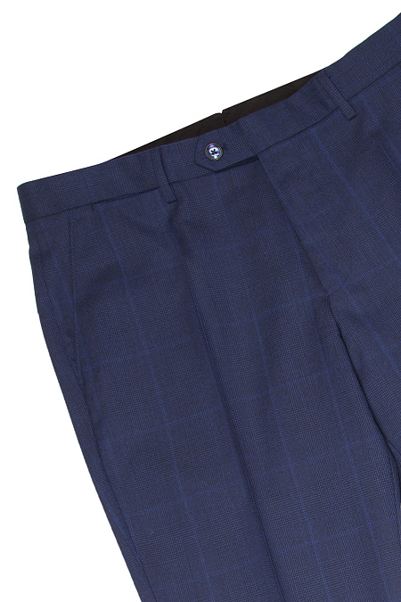 Мужские брендовые классические брюки в клетку темно-синего цвета арт. MI 30062DR/8041 Meucci (Италия) - фото. Цвет: Темно-синий. Купить в интернет-магазине https://shop.meucci.ru
