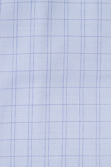 Светло-синяя рубашка с универсальным манжетом  для мужчин бренда Meucci (Италия), арт. SL 902020 RA CEL 0191/182039 - фото. Цвет: Светло-синий, клетка. Купить в интернет-магазине https://shop.meucci.ru

