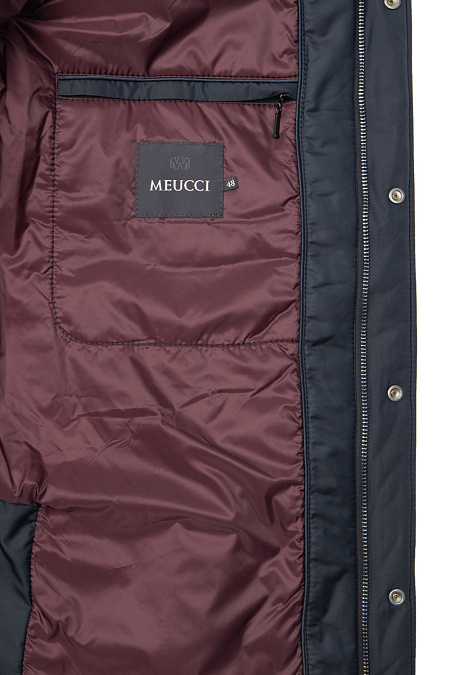 Классическая стёганая куртка удлинённая для мужчин бренда Meucci (Италия), арт. 5110 - фото. Цвет: Тёмно-синий. Купить в интернет-магазине https://shop.meucci.ru
