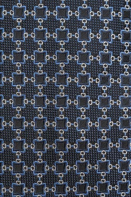 Галстук темно-синего цвета с орнаментом для мужчин бренда Meucci (Италия), арт. EKM212202-102 - фото. Цвет: Темно-синий, орнамент. Купить в интернет-магазине https://shop.meucci.ru
