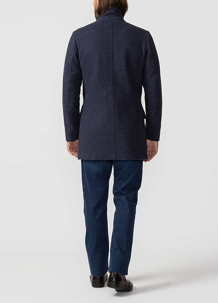 Двустороннее трикотажное пальто для мужчин бренда Meucci (Италия), арт. 5M350 MSTM NOTTE - фото. Цвет: Синий/темно-фиолетовый. Купить в интернет-магазине https://shop.meucci.ru
