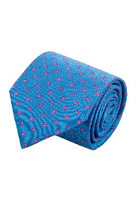Ярко-голубой галстук с мелким рисунком (7450/2)