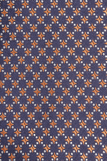 Темно-синий галстук с орнаментом для мужчин бренда Meucci (Италия), арт. 8405/2 - фото. Цвет: Темно-синий с желтым. Купить в интернет-магазине https://shop.meucci.ru
