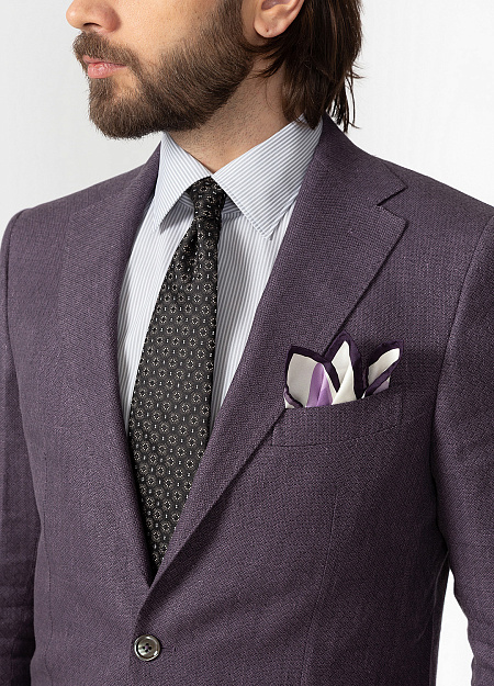 Пиджак из смеси шерсти, шёлка и льна для мужчин бренда Meucci (Италия), арт. MI 1202193/7066 - фото. Цвет: Фиолетовый пурпурного оттенка. Купить в интернет-магазине https://shop.meucci.ru
