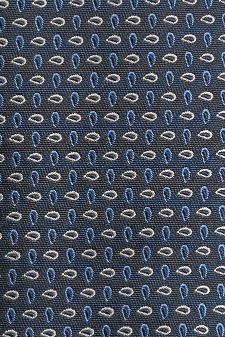 Темно-синий галстук с мелким цветным орнаментом для мужчин бренда Meucci (Италия), арт. EKM212202-150 - фото. Цвет: Темно-синий, цветной орнамент. Купить в интернет-магазине https://shop.meucci.ru
