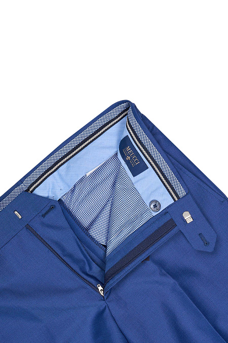 Мужские брендовые брюки синего цвета арт. CL 30053/3132 Meucci (Италия) - фото. Цвет: Синий. Купить в интернет-магазине https://shop.meucci.ru
