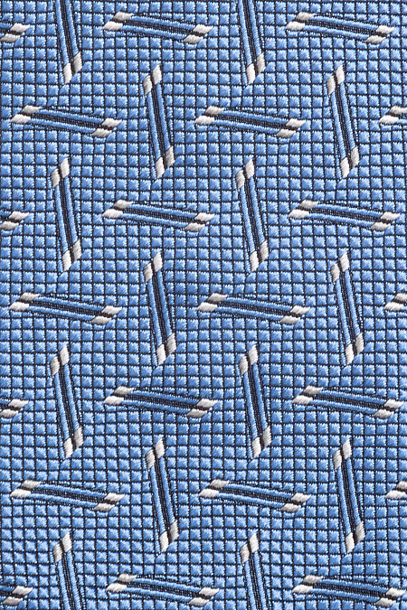 Галстук из шелка для мужчин бренда Meucci (Италия), арт. 40048/2 - фото. Цвет: Голубой с принтом. Купить в интернет-магазине https://shop.meucci.ru
