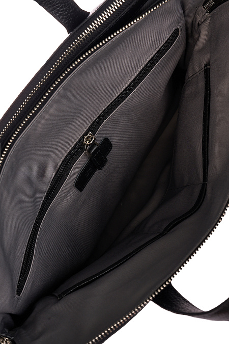 Сумка-портфель черного цвета  для мужчин бренда Meucci (Италия), арт. О-78184 Black - фото. Цвет: Черный. Купить в интернет-магазине https://shop.meucci.ru
