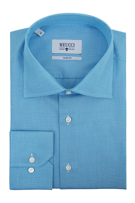 Модная мужская голубая рубашка casual из хлопка арт. SL 9202302 R 22172/151401 от Meucci (Италия) - фото. Цвет: Голубой. Купить в интернет-магазине https://shop.meucci.ru

