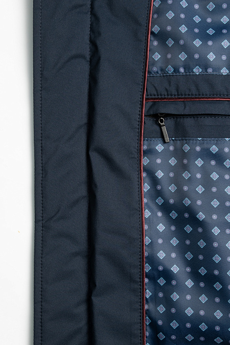 Утепленная стеганая куртка с капюшоном  для мужчин бренда Meucci (Италия), арт. 1092 - фото. Цвет: Темно-синий. Купить в интернет-магазине https://shop.meucci.ru

